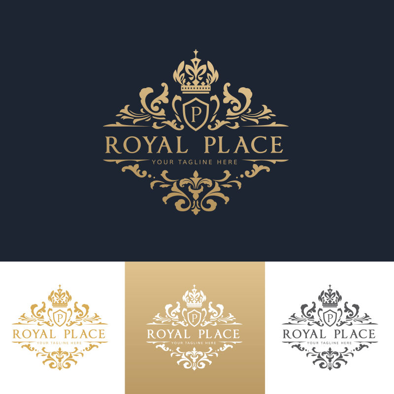 矢量豪华金色标志设计