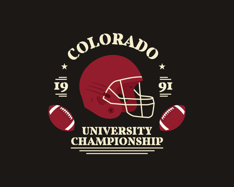 矢量美式足球锦标赛徽章