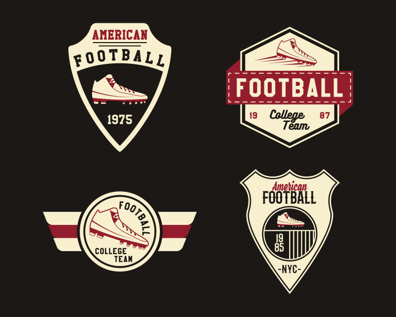创意矢量复古老式足球图标设计