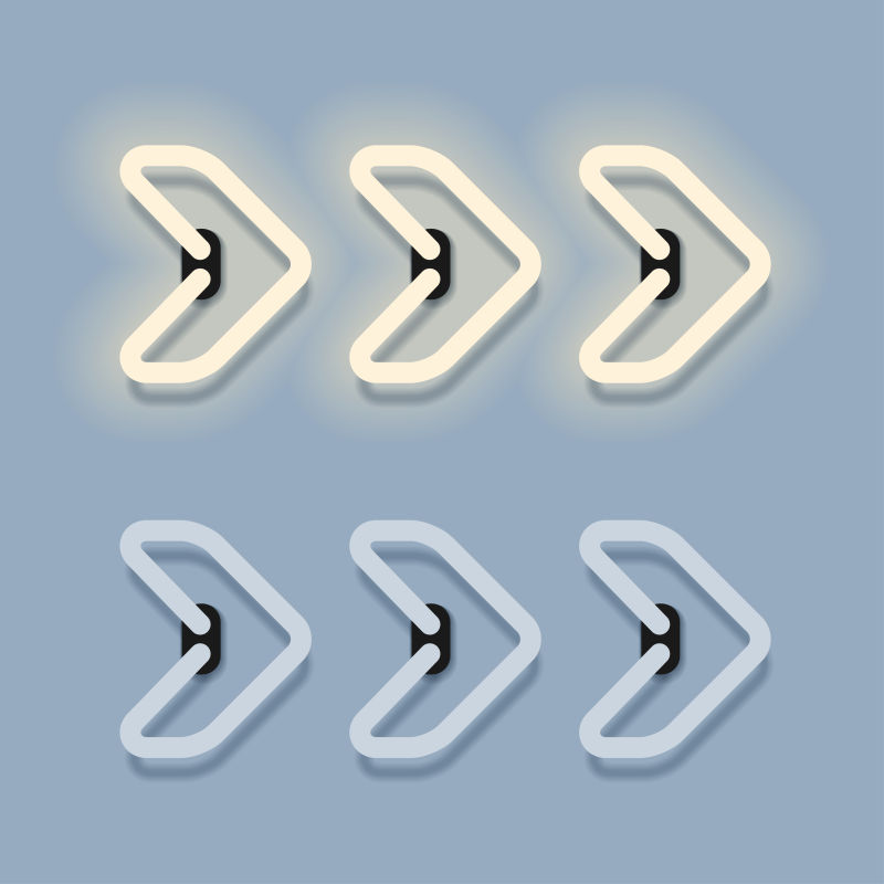 矢量发光霓虹箭头设计元素