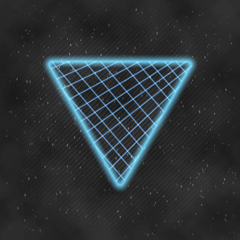 星空中的霓虹灯三角形矢量