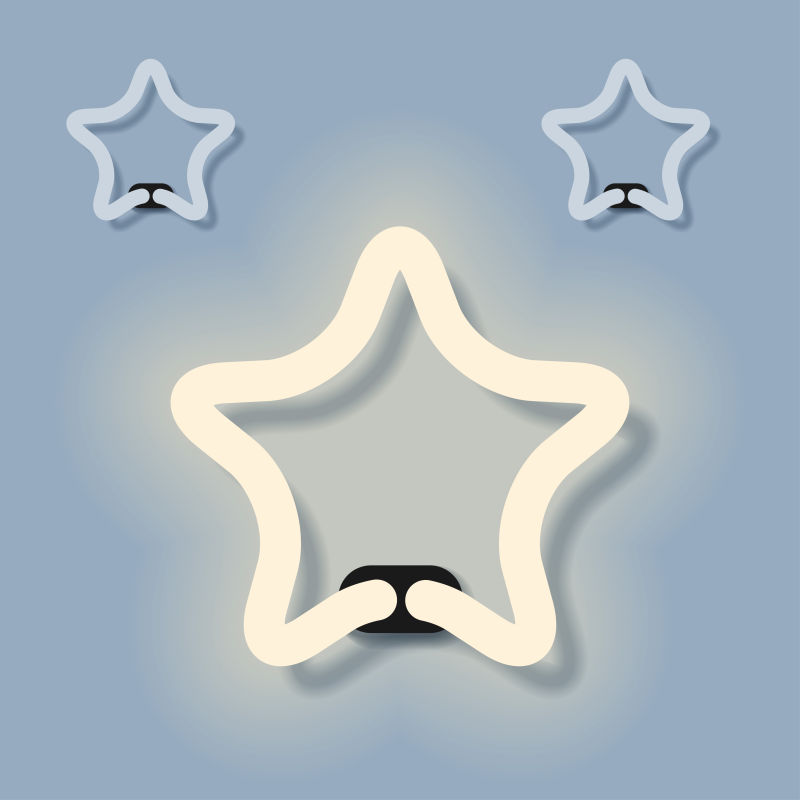 矢量发光星星霓虹灯的设计元素