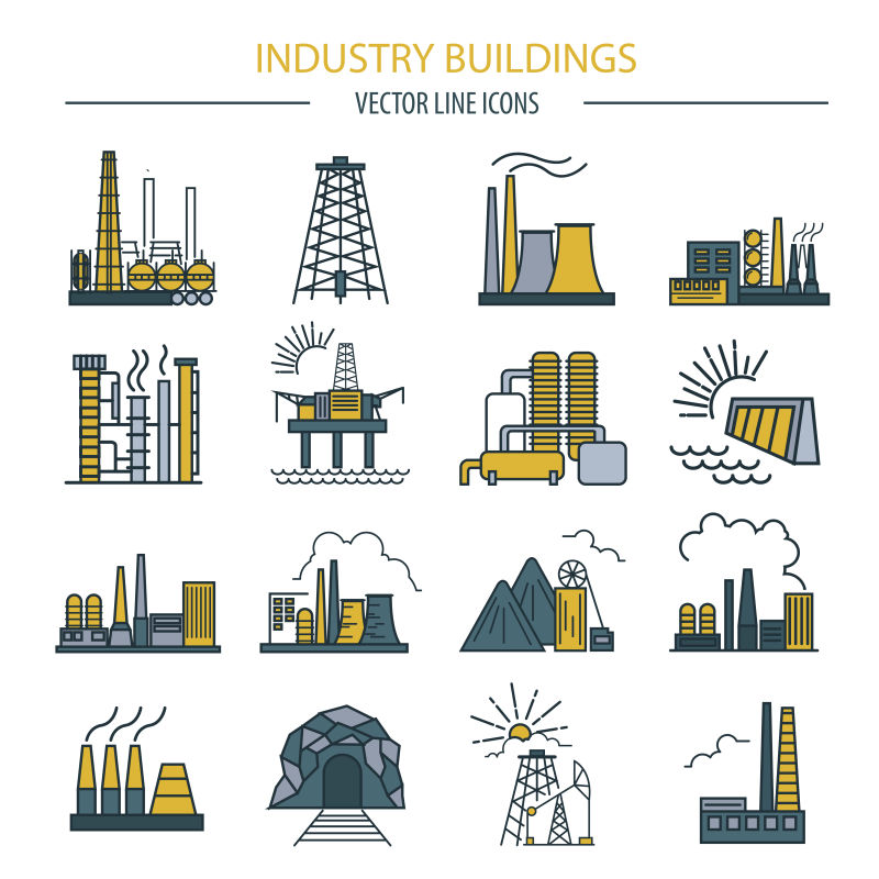矢量的石油工业图标