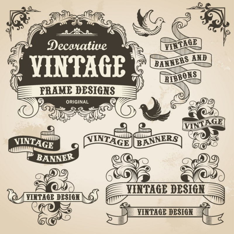 矢量创意复古的标签设计