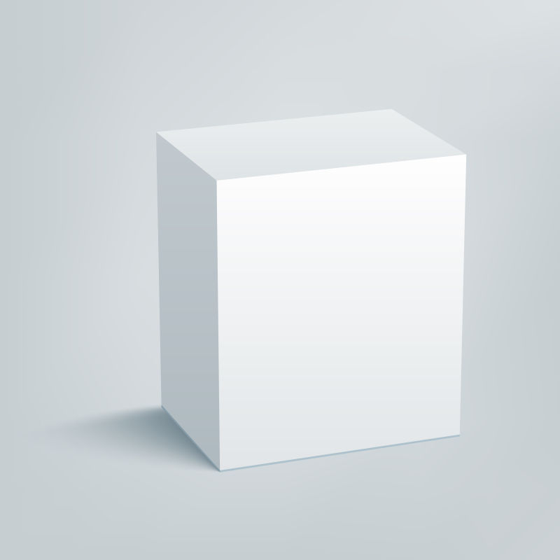 白色包装盒矢量立体插图