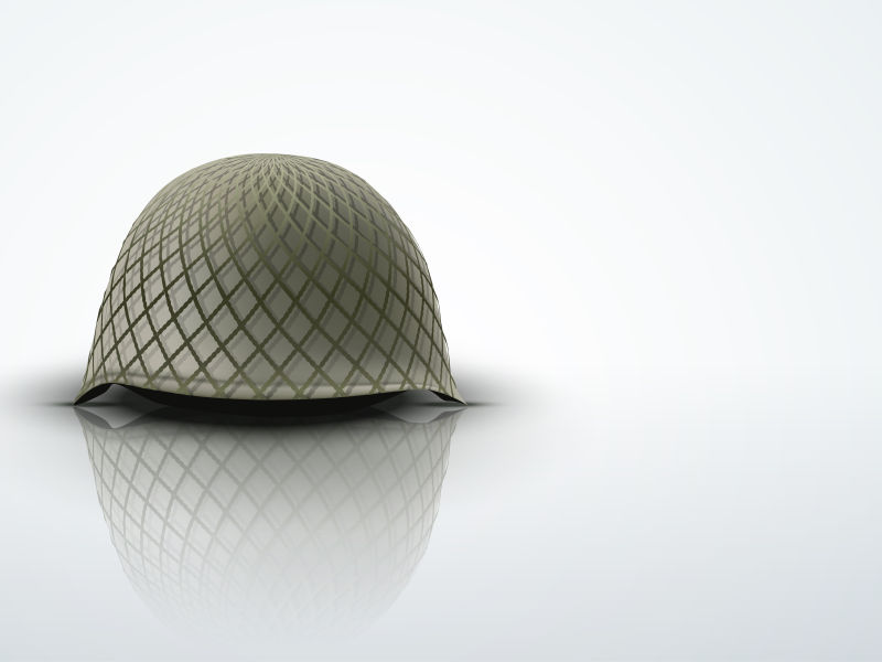 网格图案的军用头盔矢量插图