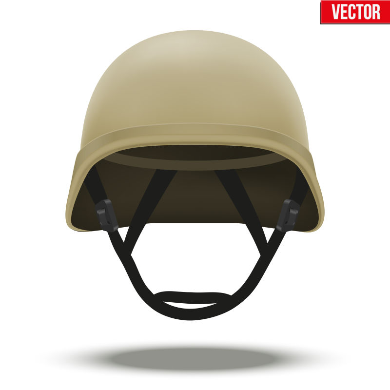 沙漠色的军用战术头盔矢量插图