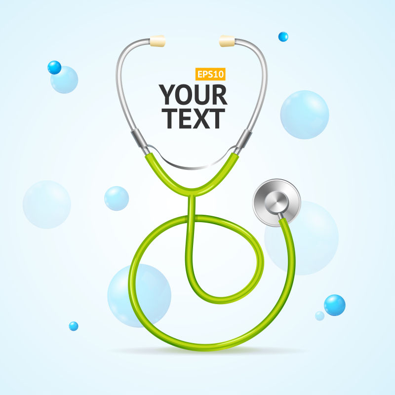 矢量的绿色听诊器