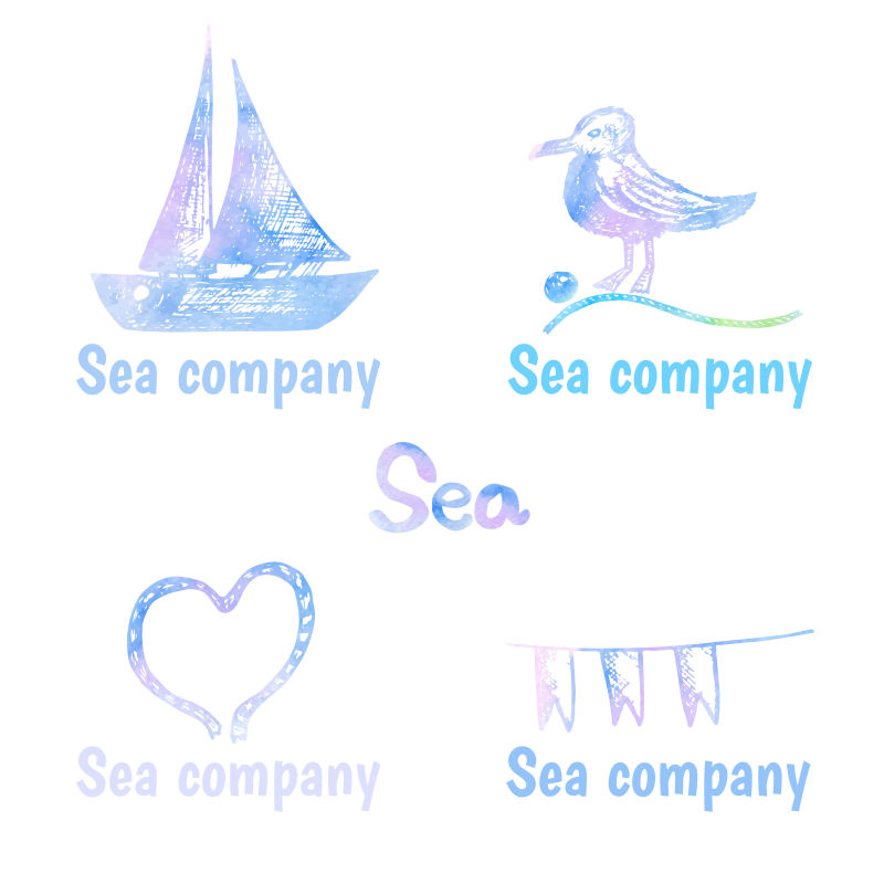 水彩的海运公司矢量标志