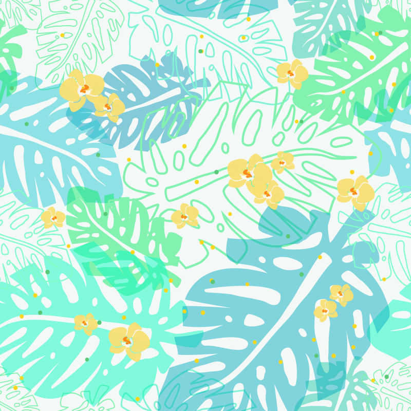 矢量的绿色热带植物背景