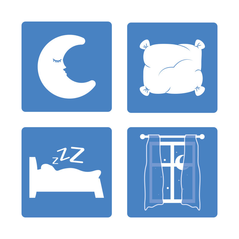 矢量的夜晚主题图标设计