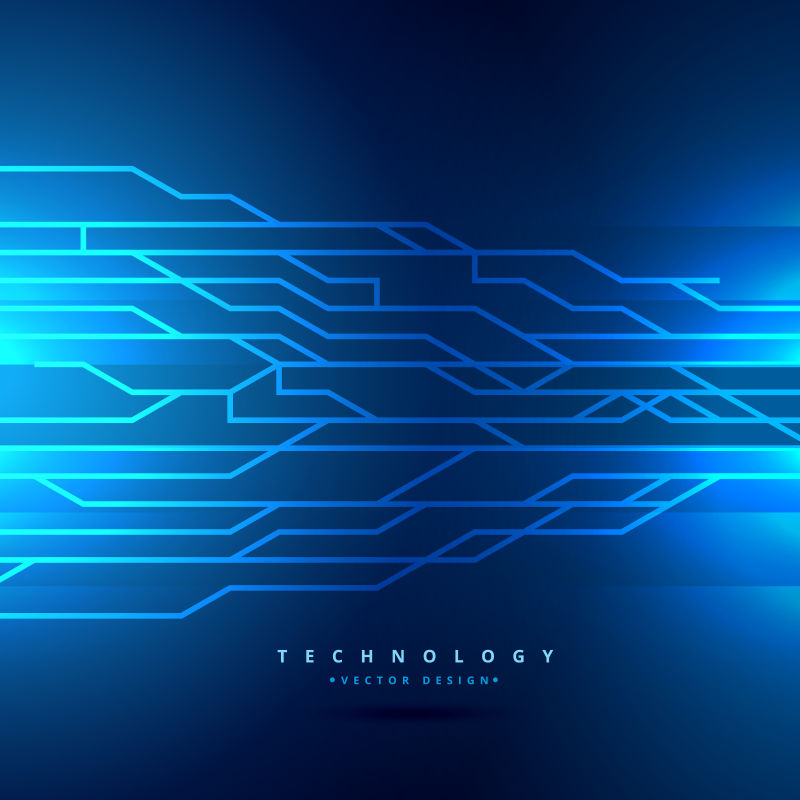 蓝色的数字技术矢量背景
