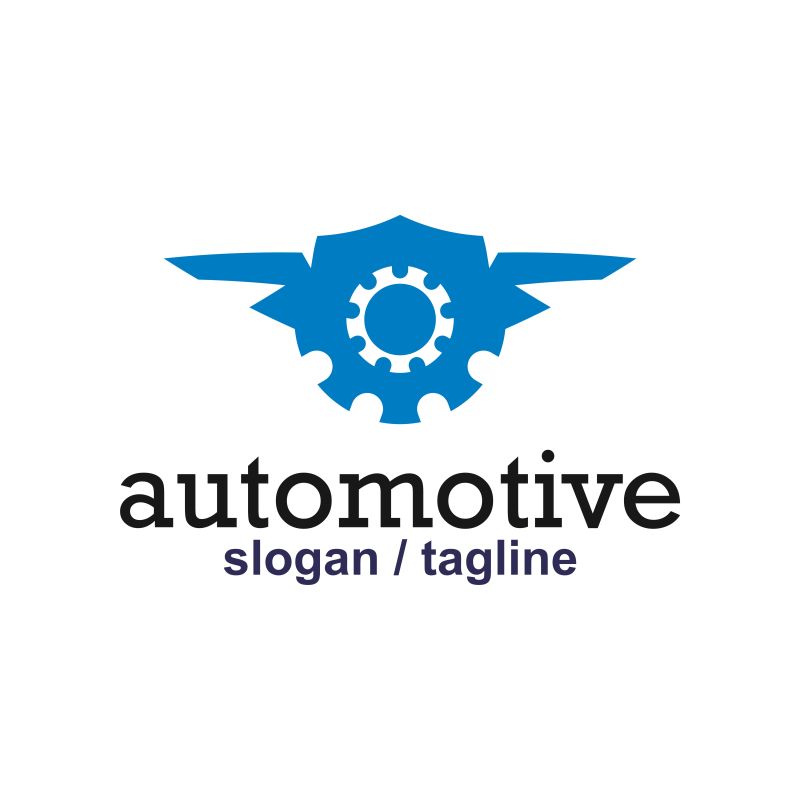 矢量的蓝色汽车标识