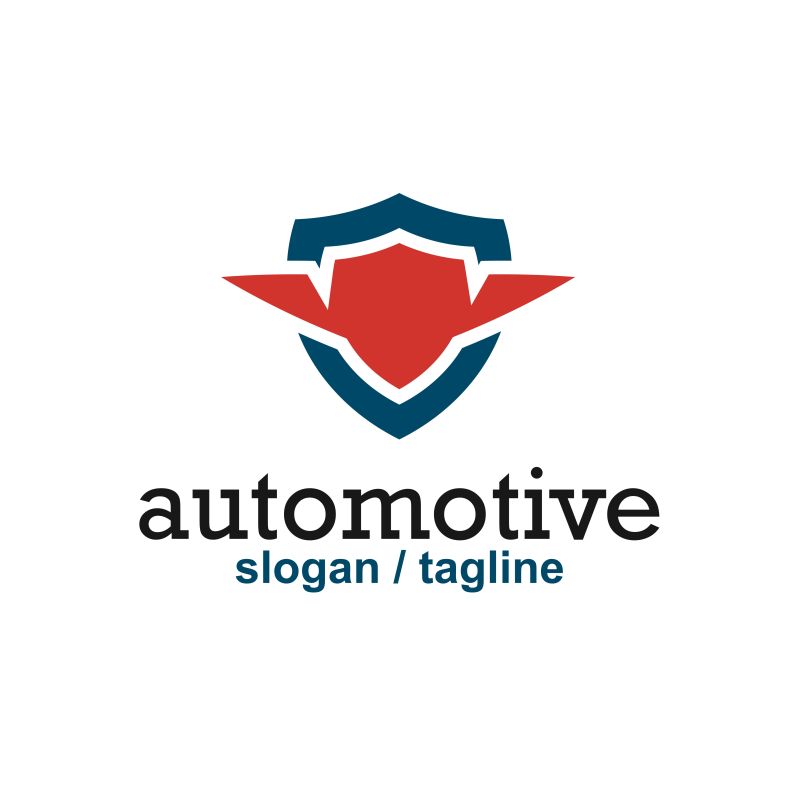 汽车盾牌形状标志矢量设计