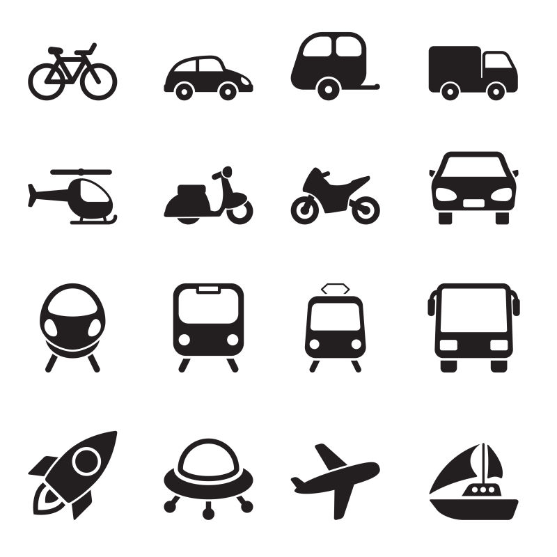 交通工具矢量插图