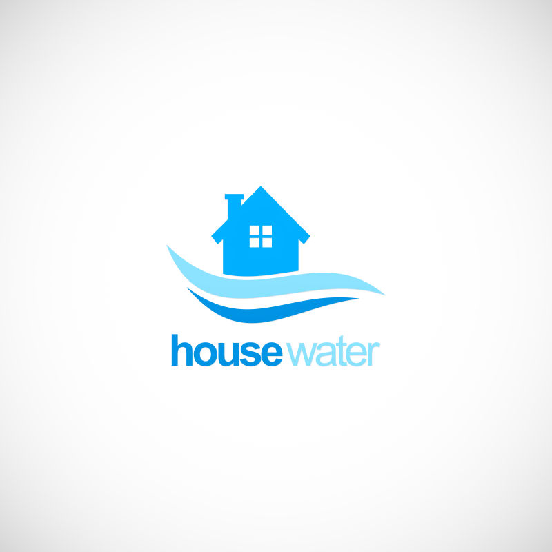 矢量创意房屋供水标志设计