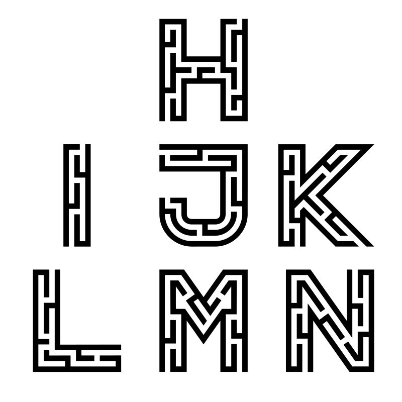 迷宫样式的矢量文字