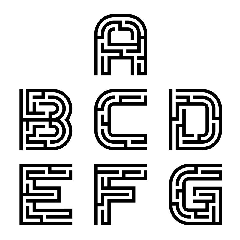 矢量的迷宫样式文字