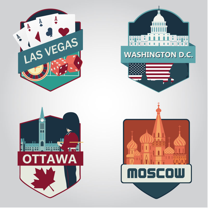 卡通矢量创意城市图标