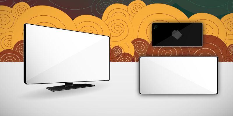 创意空白屏幕的矢量现代电脑