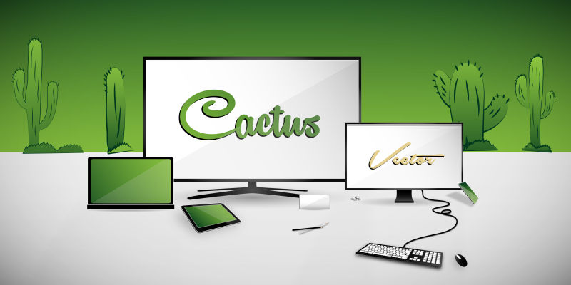 创意矢量绿色背景前的智能电脑