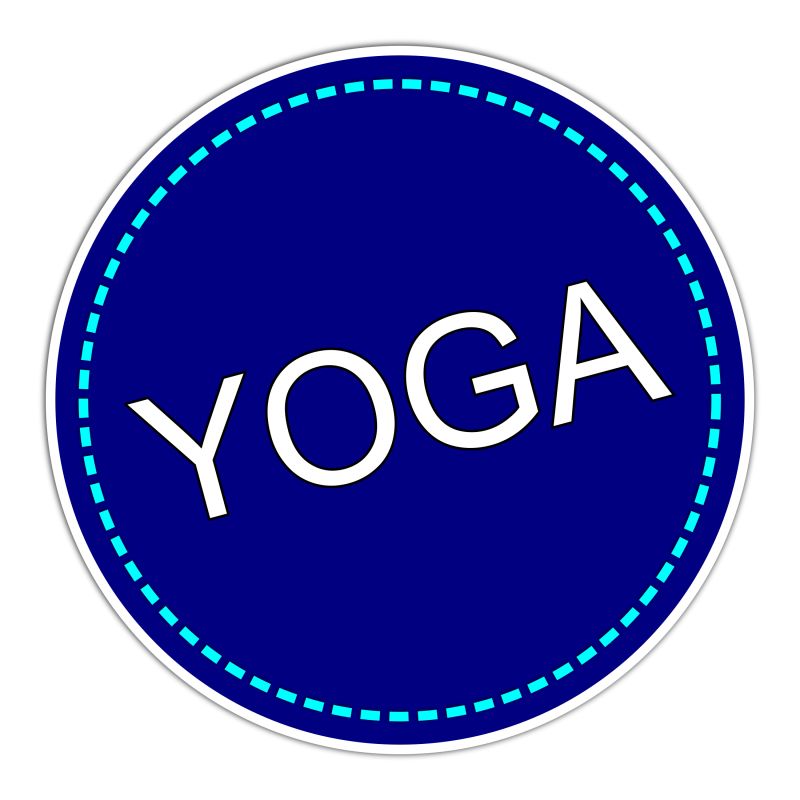 矢量的蓝色瑜伽贴纸