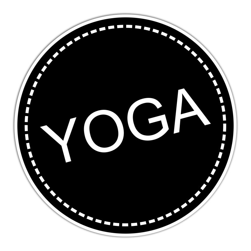 黑色的瑜伽矢量标签设计