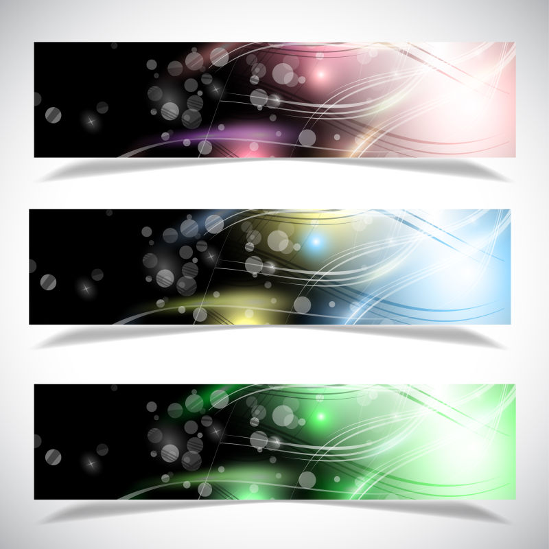 矢量的发光条纹图案横幅