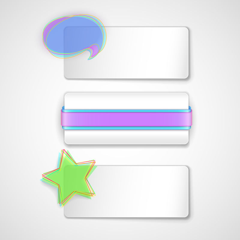 彩色图案的矢量空白标签设计