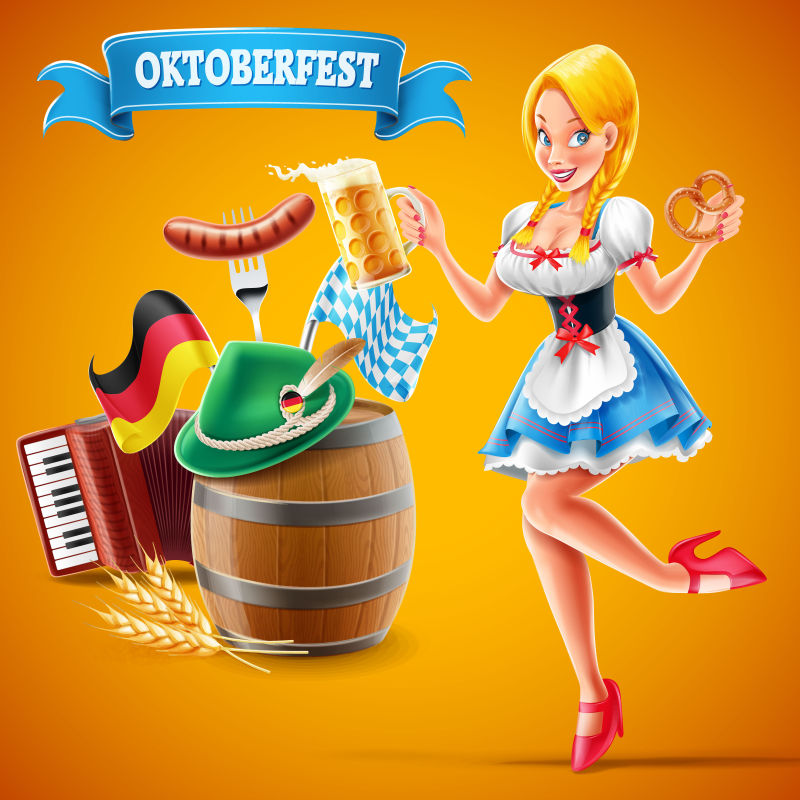 创意矢量啤酒节宣传海报创意设计