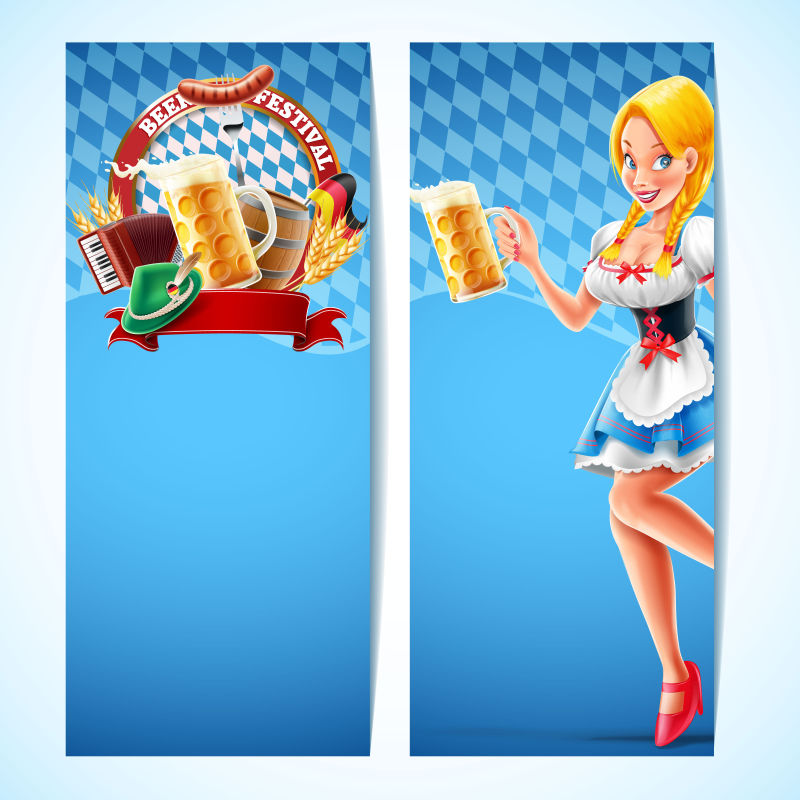 矢量创意啤酒节横幅设计