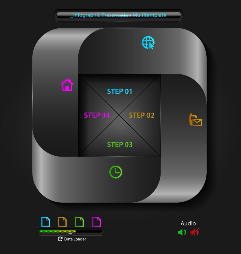 黑色信息图表矢量设计