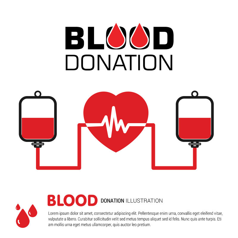 矢量的献血证图案设计