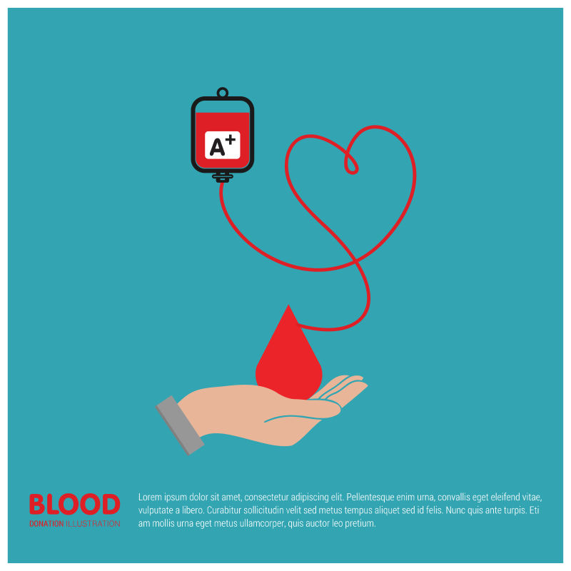 矢量的献血概念宣传插图