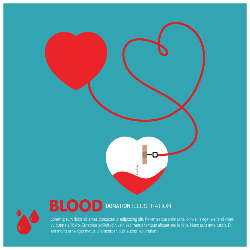 献血概念矢量插图