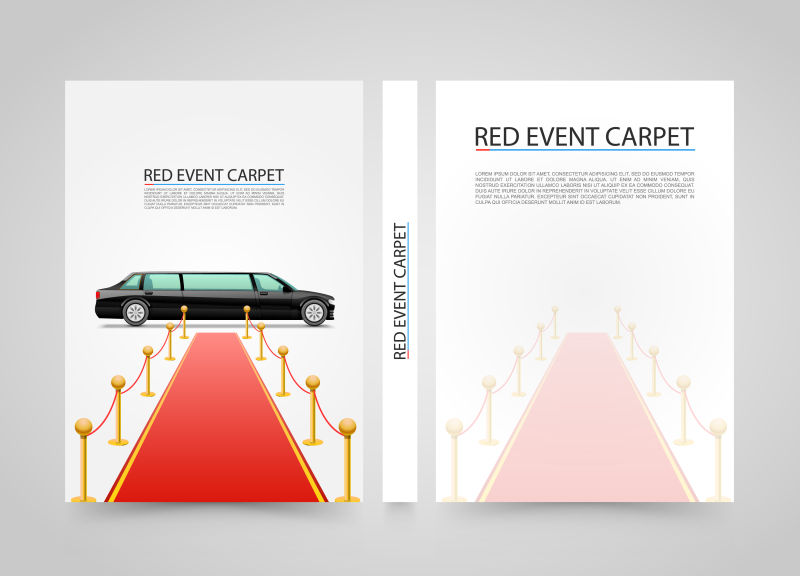 创意矢量红毯中豪车宣传海报设计