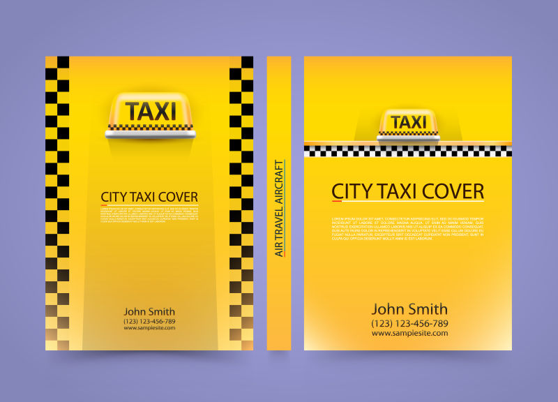矢量创意黄色出租车概念宣传海报封面设计