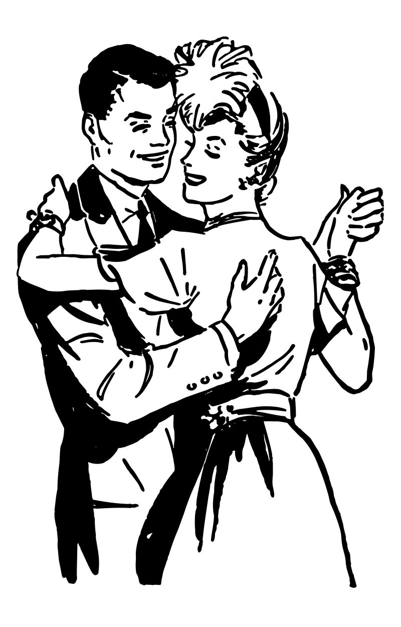 矢量手绘一起跳舞的舞伴