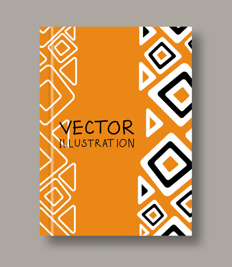 矢量橙色几何抽象创意封面设计