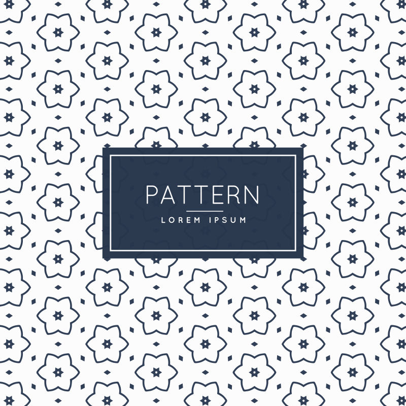 矢量抽象极简花卉无缝背景