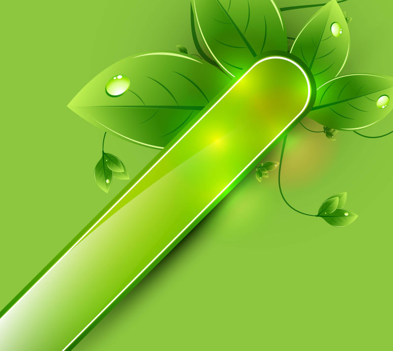 抽象绿叶生态矢量背景
