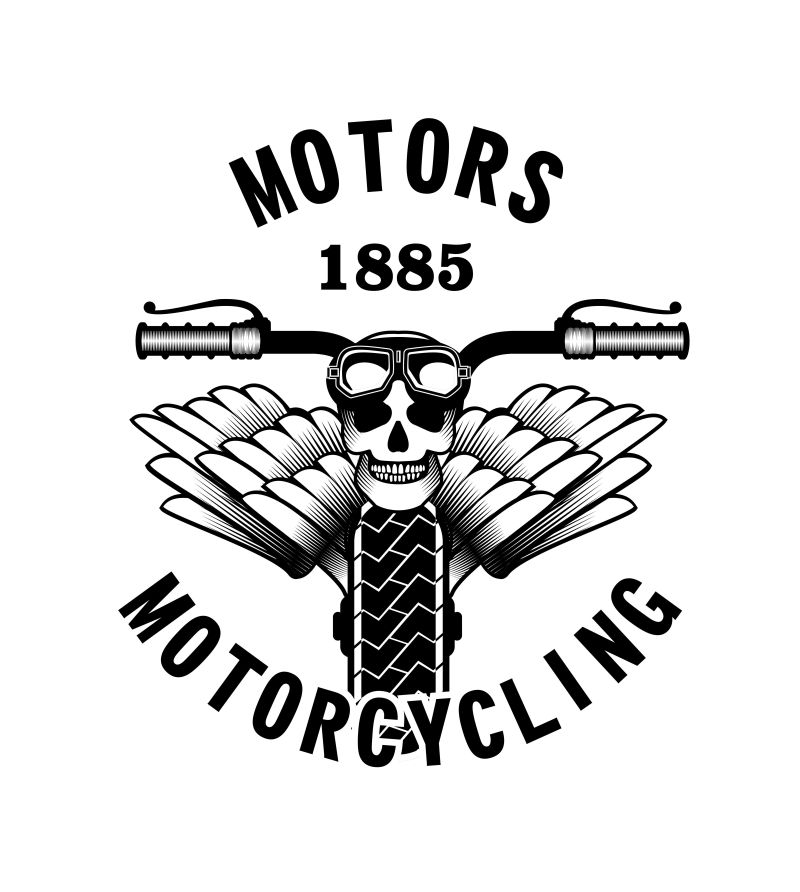 矢量的摩托车的车队徽章设计