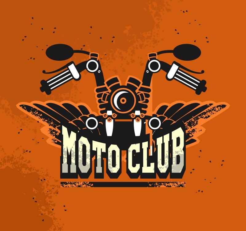 矢量摩托车俱乐部徽章设计