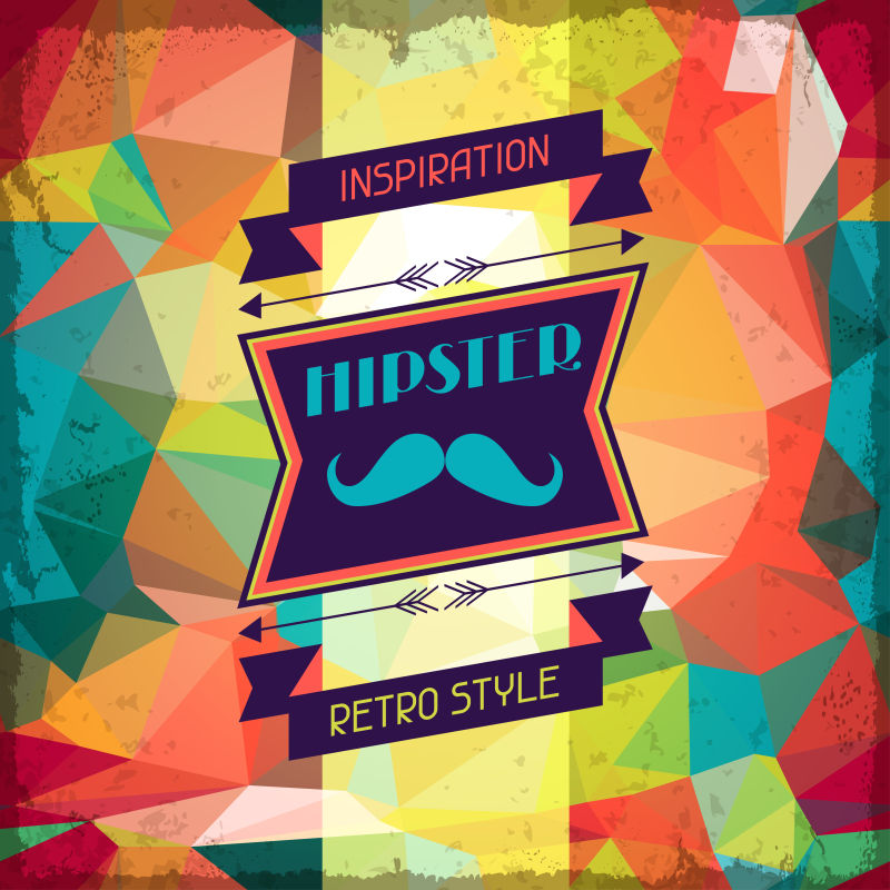 创意矢量时尚彩色复古风格的背景