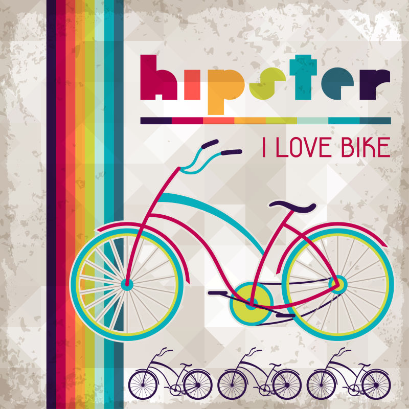 创意矢量彩色时尚复古横幅设计