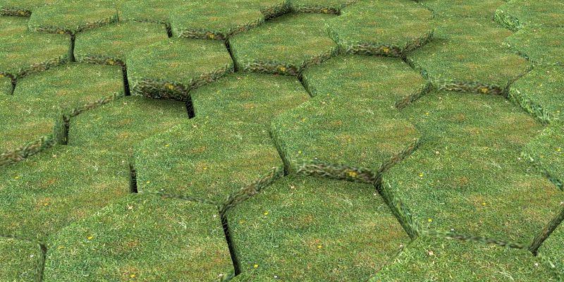 绿色草地六角形背景