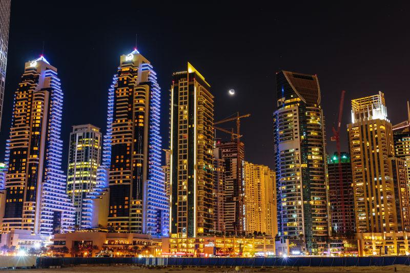 豪华的迪拜夜景