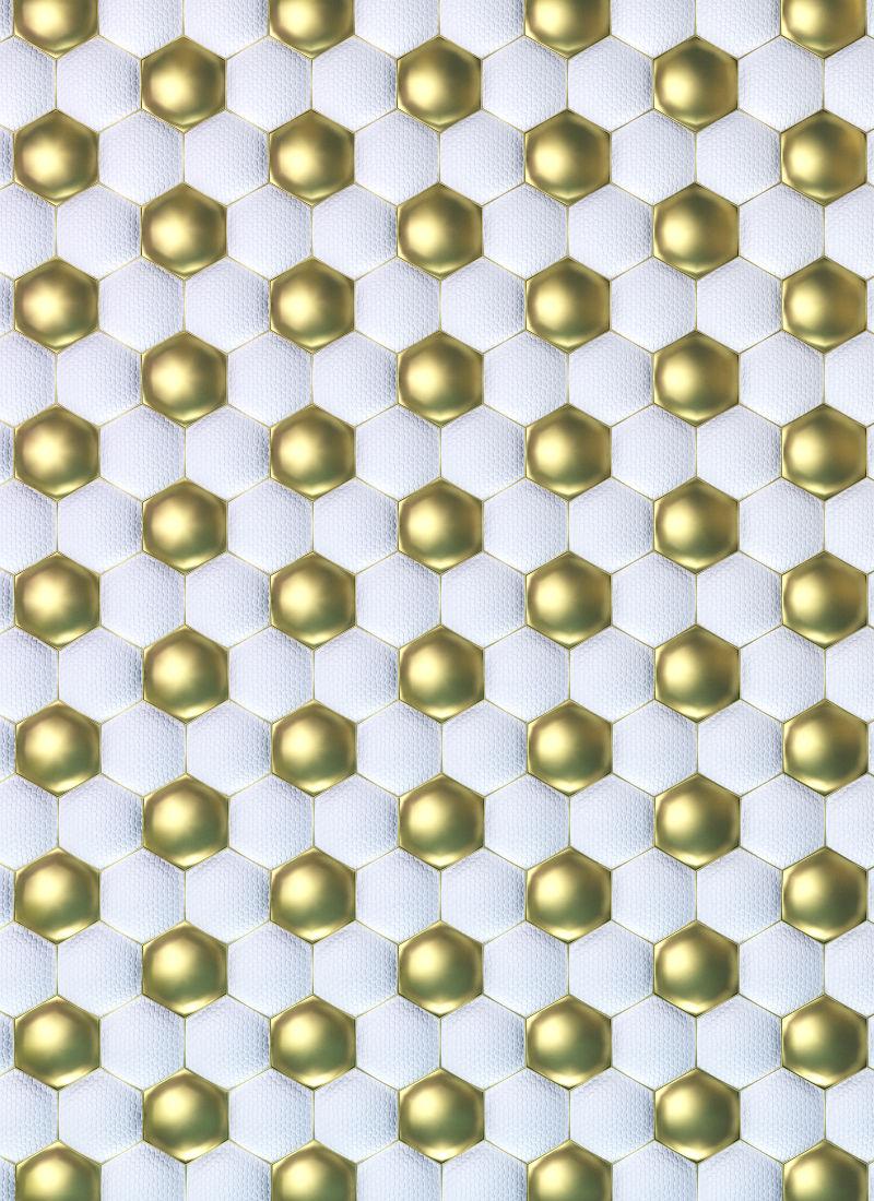 金色球皮革背景