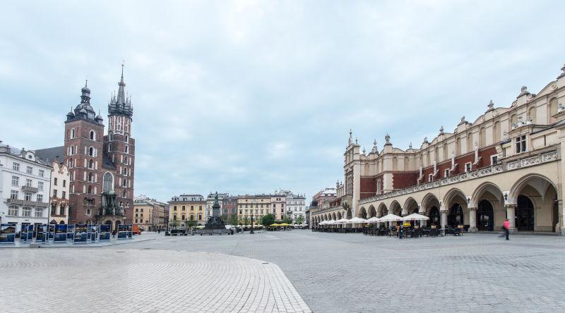 克拉科夫的布礼堂美丽的街景