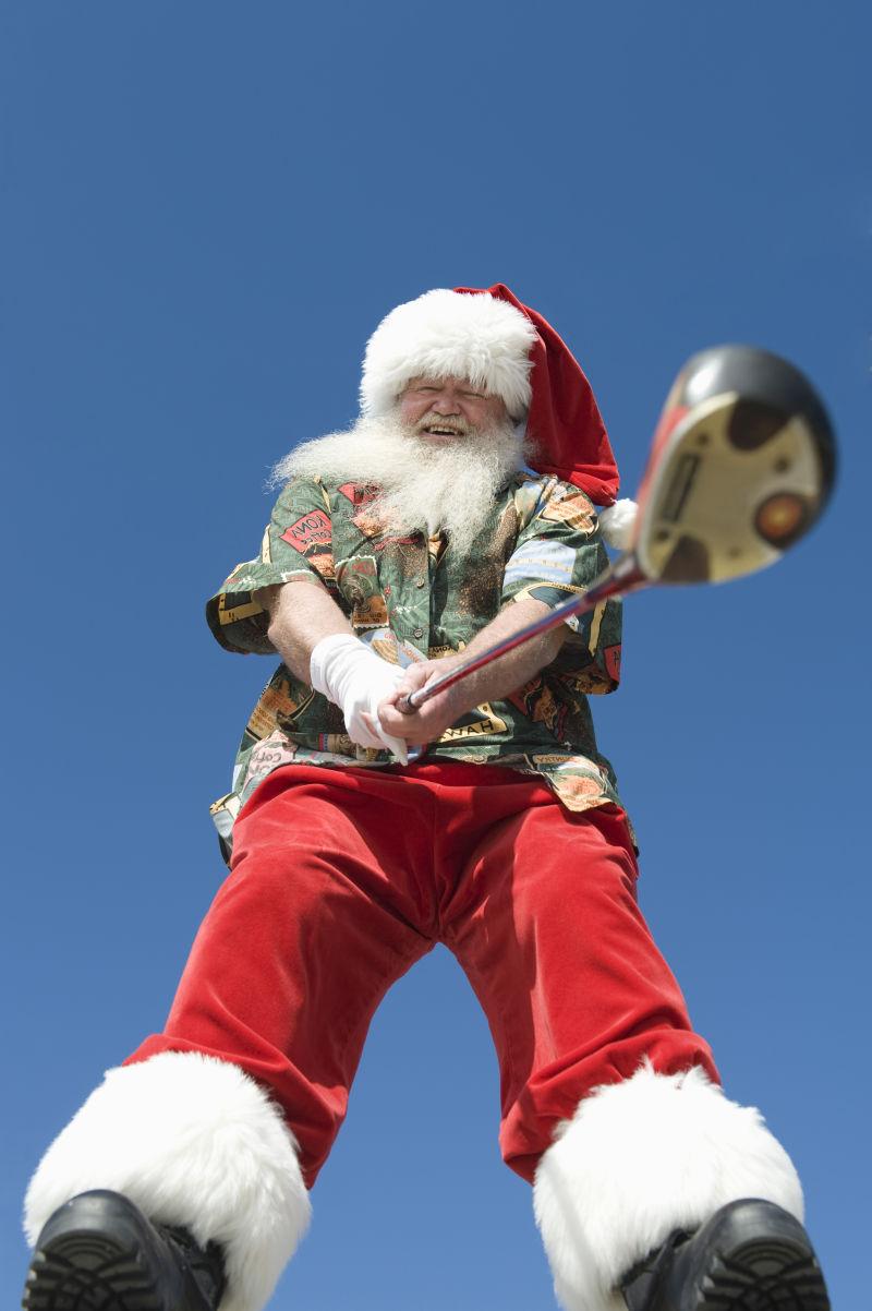 圣诞老人玩高尔夫球